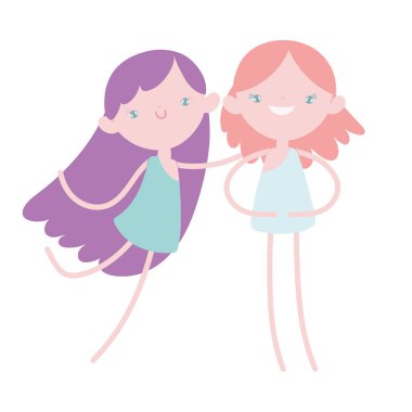 happy valentines day, cute female cupids cartoon characters fantasy