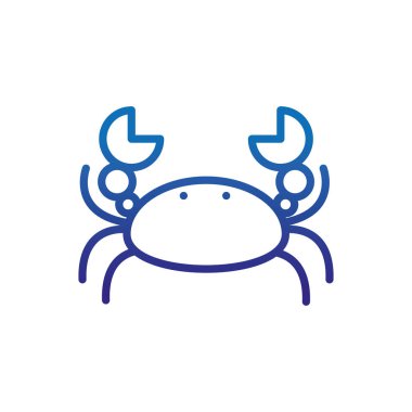 crab crustacean animal marine life thick line blue