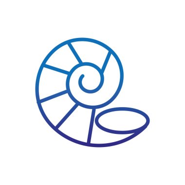 nautilus shell marine life thick line blue