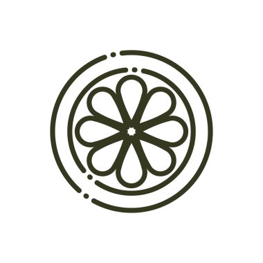 slice orange citrus fruit nature line design