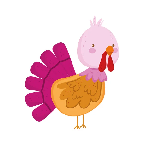 Turkey bird farm animal cartoon background — Stockvector
