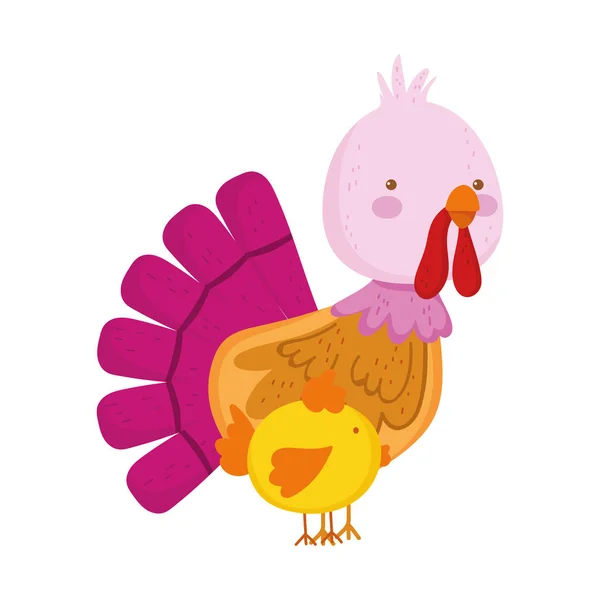 Turkey chicken farm animal cartoon — Διανυσματικό Αρχείο