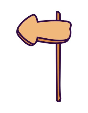 wooden arrow guide direction on stick