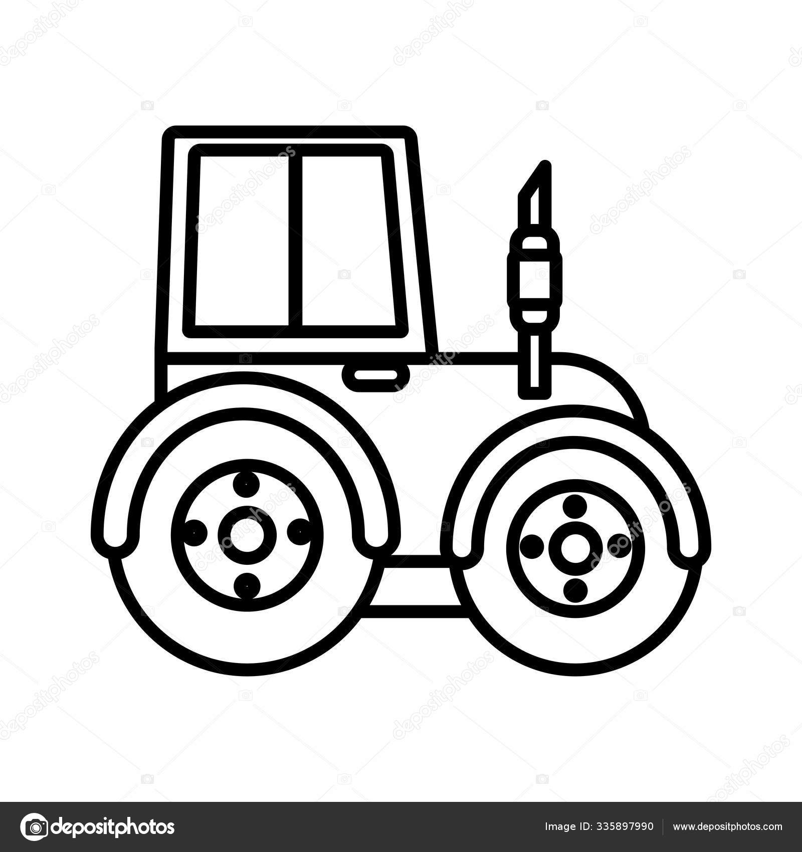 Caminhão trator fumaça máquina trabalho fazenda ícone linha grossa imagem  vetorial de stockgiu© 335897990