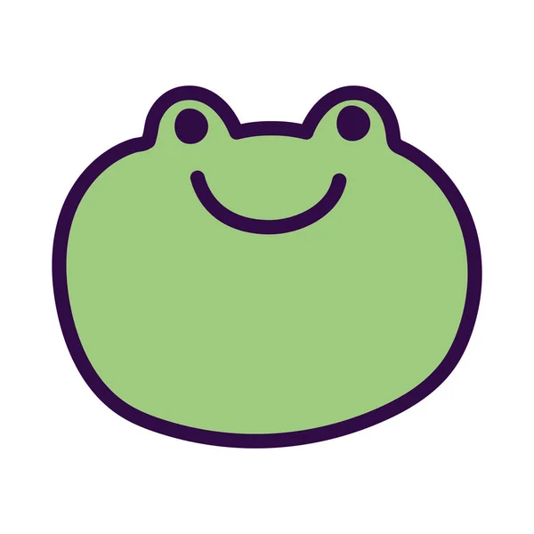 Green face frog farm cartoon animal — Stock Vector