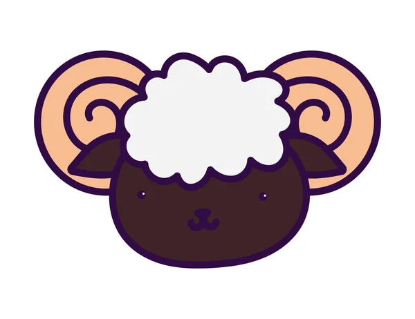 Goat face farm animal cartoon background — Stock vektor