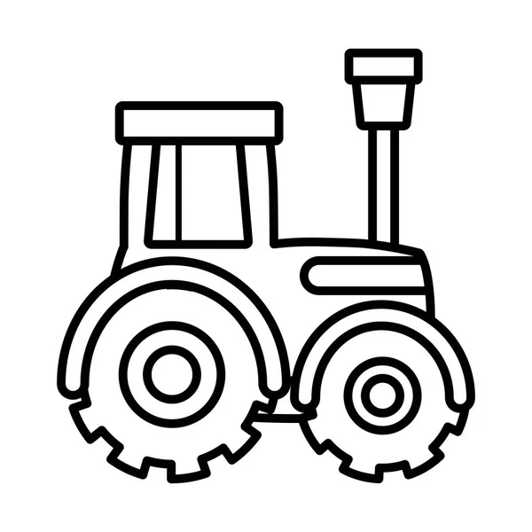 Traktor LKW Maschine Farm Cartoon dicke Linie — Stockvektor