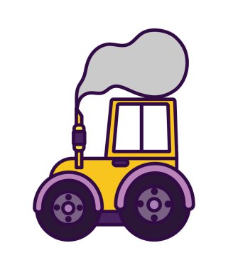 tractor truck smoke machine work farm icon