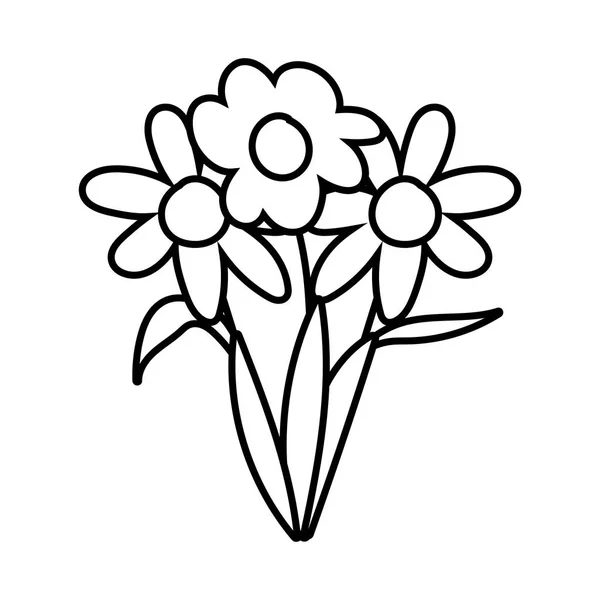 Farma kreslené květiny kytice dekorace pozadí tlustá čára — Stockový vektor