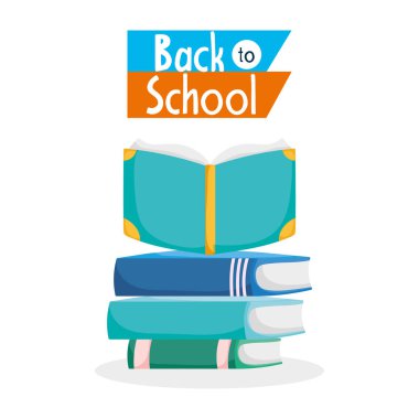back to school education open book on pile textbooks