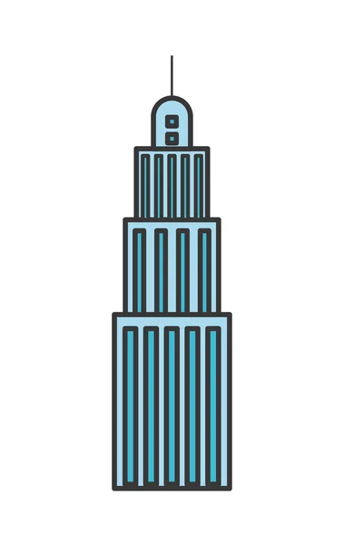 Immeuble urbain tour gratte-ciel antenne icône — Image vectorielle