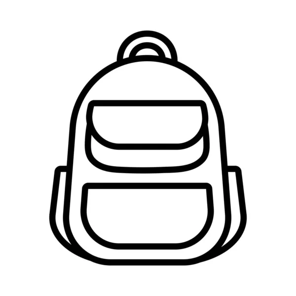 Okul eğitimine geri dönüş sırt çantası aksesuar simgesi — Stok Vektör