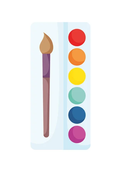 Back to school paintbrush color palette artistic draw — Stok Vektör