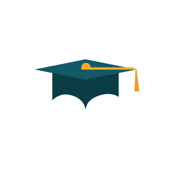 Αποφοίτηση καπέλο εκπαίδευση σχολείο εικονίδιο σχεδιασμό — Διανυσματικό Αρχείο