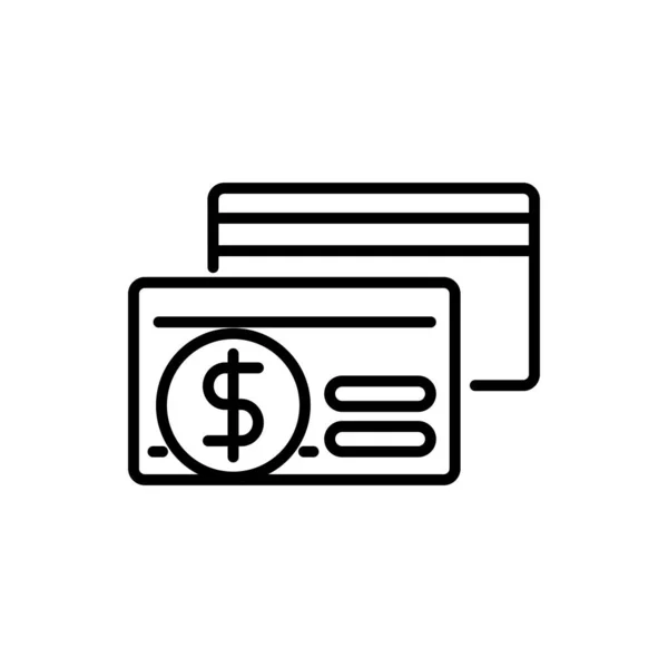 Bankkarten Kredit Debit Business Bargeld Geldlinie Design — Stockvektor
