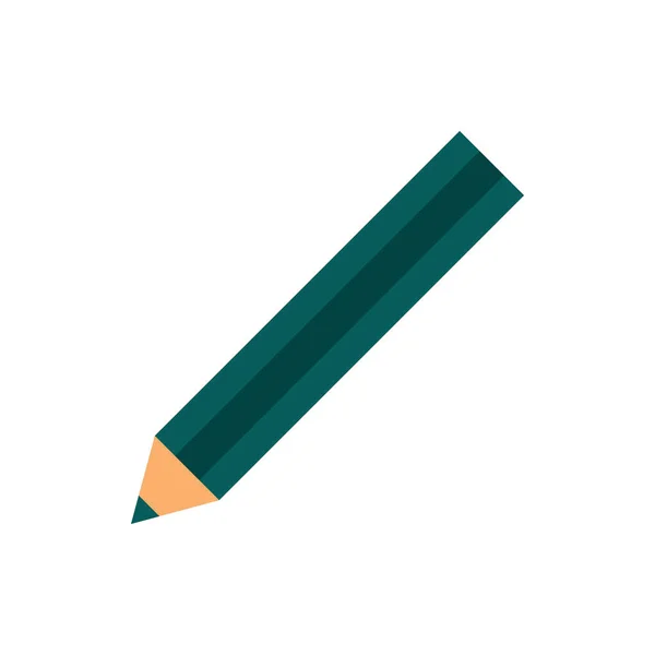 Lápiz verde color dibujar educación escuela icono diseño — Vector de stock
