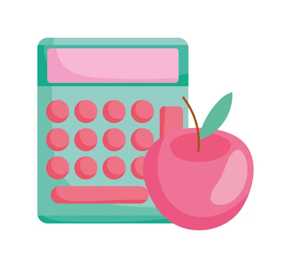 Retour à l "école pomme et calculatrice — Image vectorielle