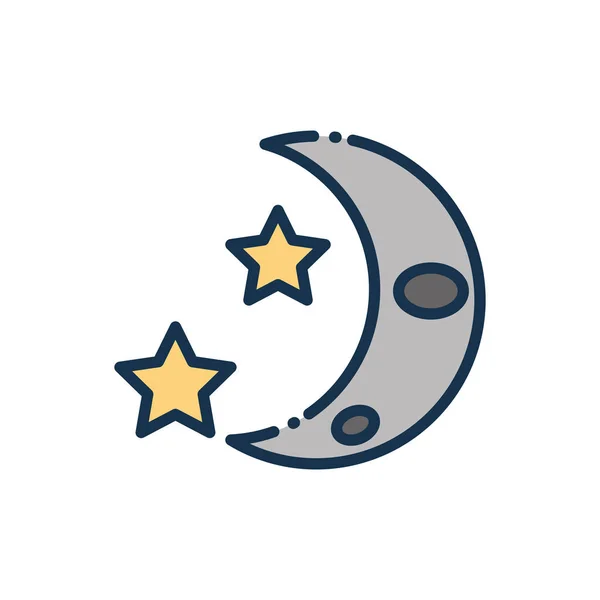 Meia lua e estrelas astronomia e espaço — Vetor de Stock
