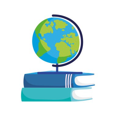 back to school education globe map and books