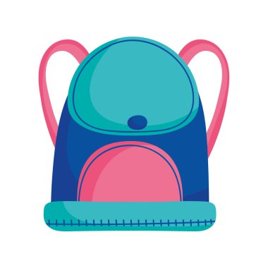 Okul eğitimine geri dönüş sırt çantası aksesuar simgesi