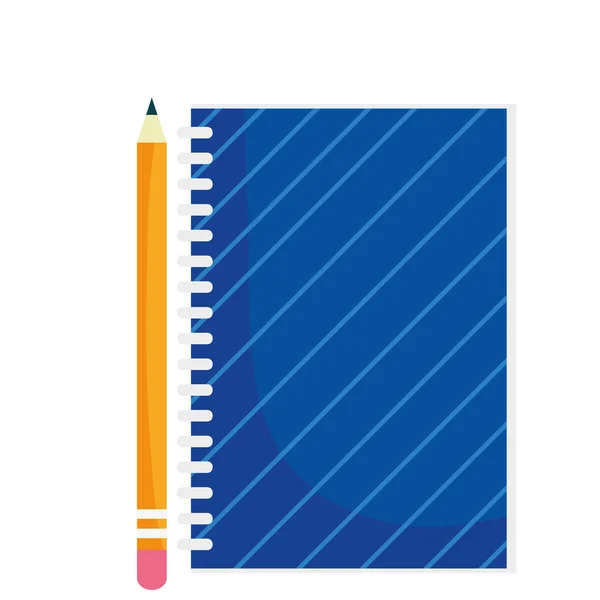 Volver a la escuela bloc de notas y material para lápices — Vector de stock