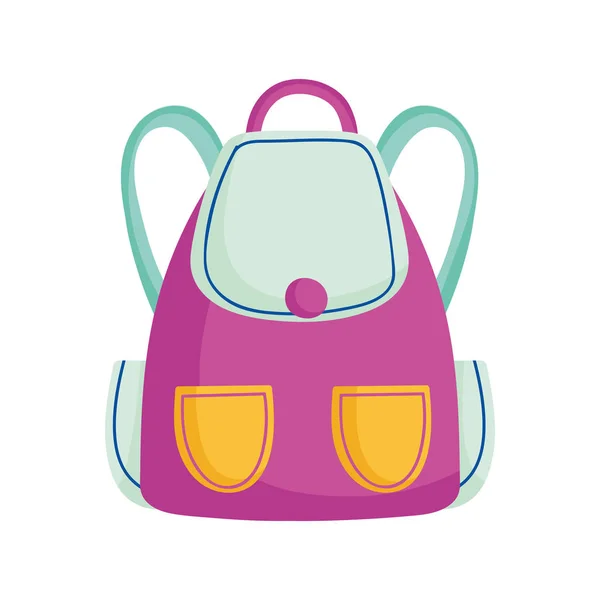 Back to school education backpack accessory icon — Stock Vector