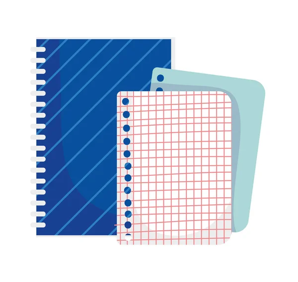 Carnet de notes et grille papier pour l'éducation de retour à l'école — Image vectorielle