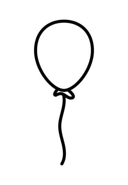 Fioletowy balon strona dekoracja uroczystości uroczysty ikona gruba linia — Wektor stockowy