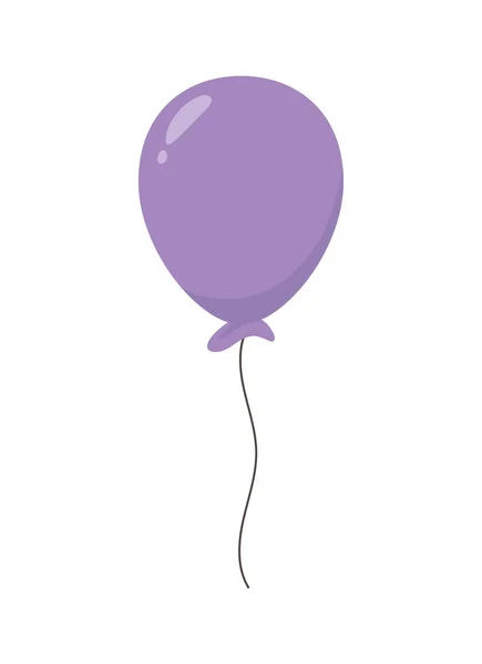 Paarse ballon partij decoratie viering feestelijk pictogram — Stockvector