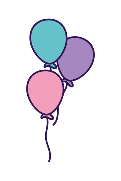 Balloons decoration celebration party festive icon — Stockvector