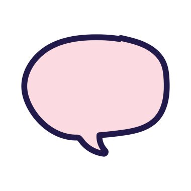 pink talk bubble chat message on white backrgound