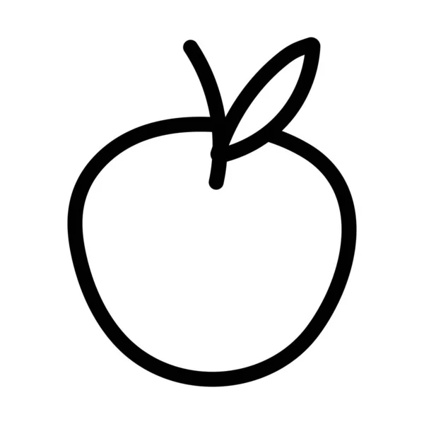 Manzana fruta fresca nutrición dieta icono línea gruesa — Vector de stock