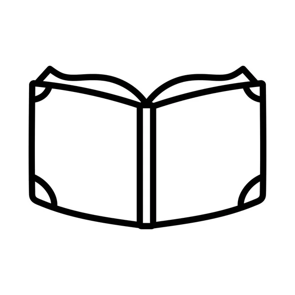 Retour à l'éducation scolaire livre ouvert lire la littérature épaisse ligne — Image vectorielle