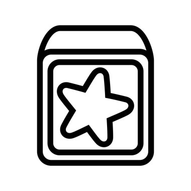 kids toy, cube block icon design thick line