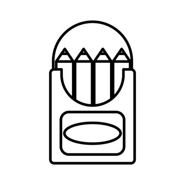 back to school education pencils color in box supply thick line