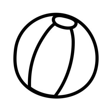 kids toy, beach ball rubber object icon design thick line