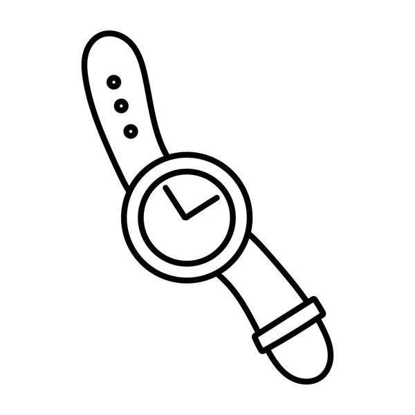 Orologio da polso oggetto oggetto tempo icona linea spessa — Vettoriale Stock