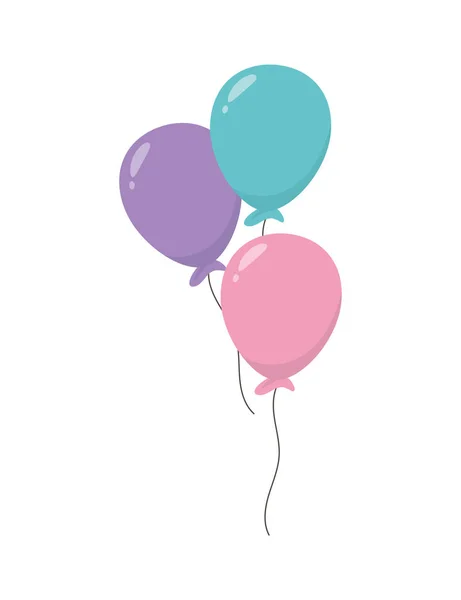 Balloons decoration celebration party festive icon — Stock vektor