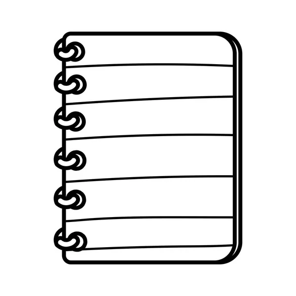 Lignes de papier de retour à l'école avec spirale ligne épaisse d'approvisionnement — Image vectorielle