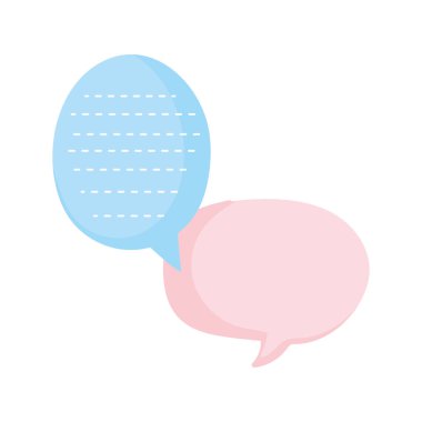 talk bubble chat message on white backrgound