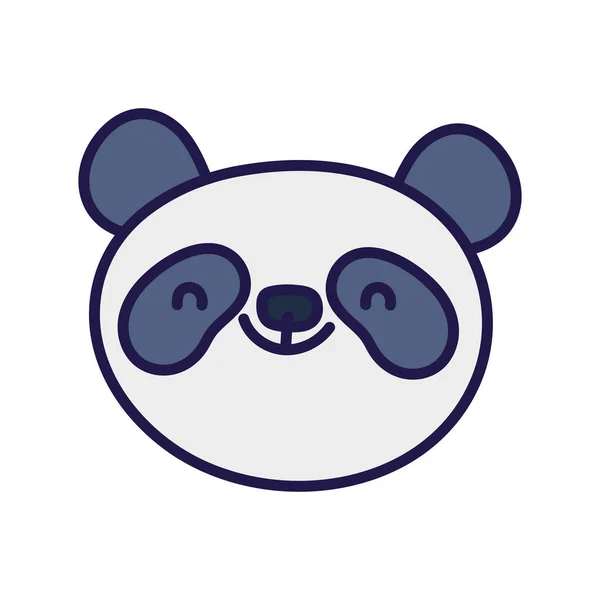 Söt panda ansikte tecknad karaktär på vit bakgrund — Stock vektor