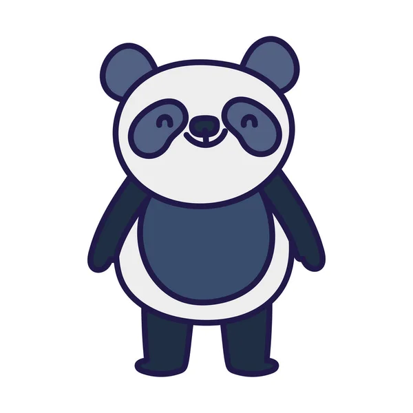 Roztomilý malý panda kreslený postavička na bílém pozadí — Stockový vektor