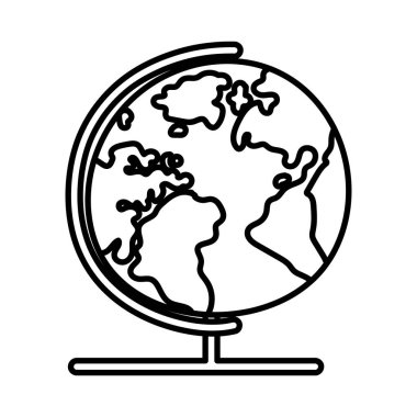 Okul eğitimi için dünya haritası coğrafya ikonu kalın çizgi
