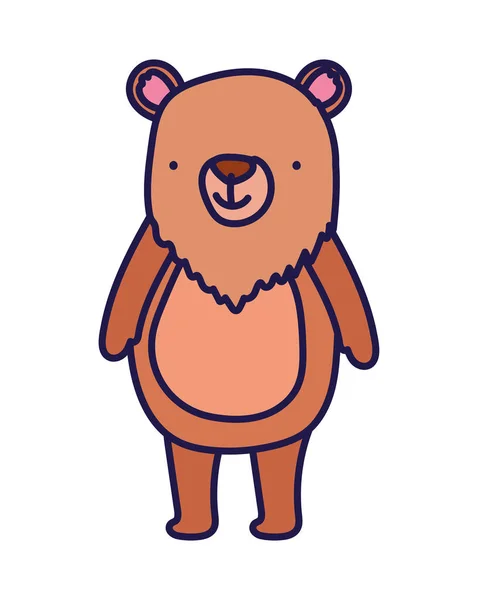 Lindo oso animal personaje de dibujos animados sobre fondo blanco — Vector de stock
