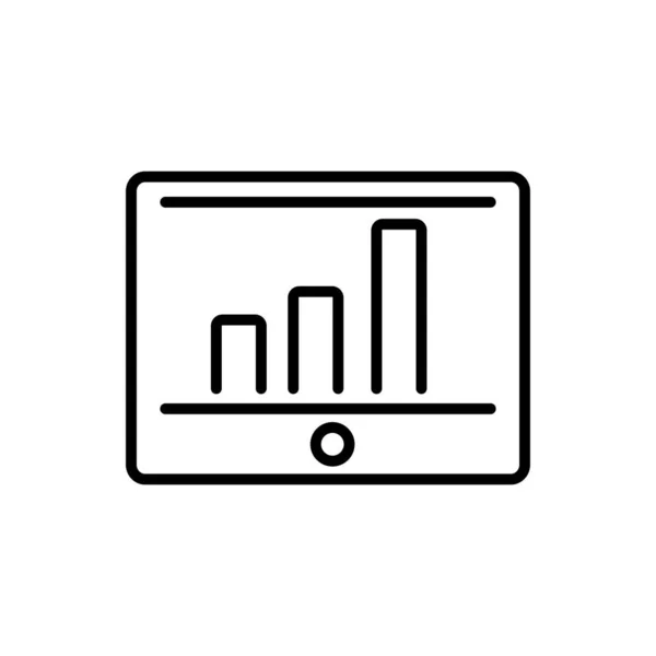 Tablet computer report chart business cash money line design — Stock Vector