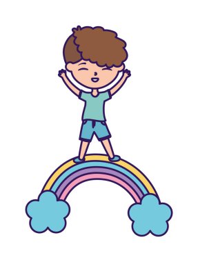 Mutlu çocuklar günü, gökkuşağındaki küçük şirin çocuğu kutlayalım.