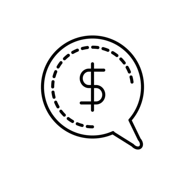 Argent parole bulle entreprise cash line design — Image vectorielle