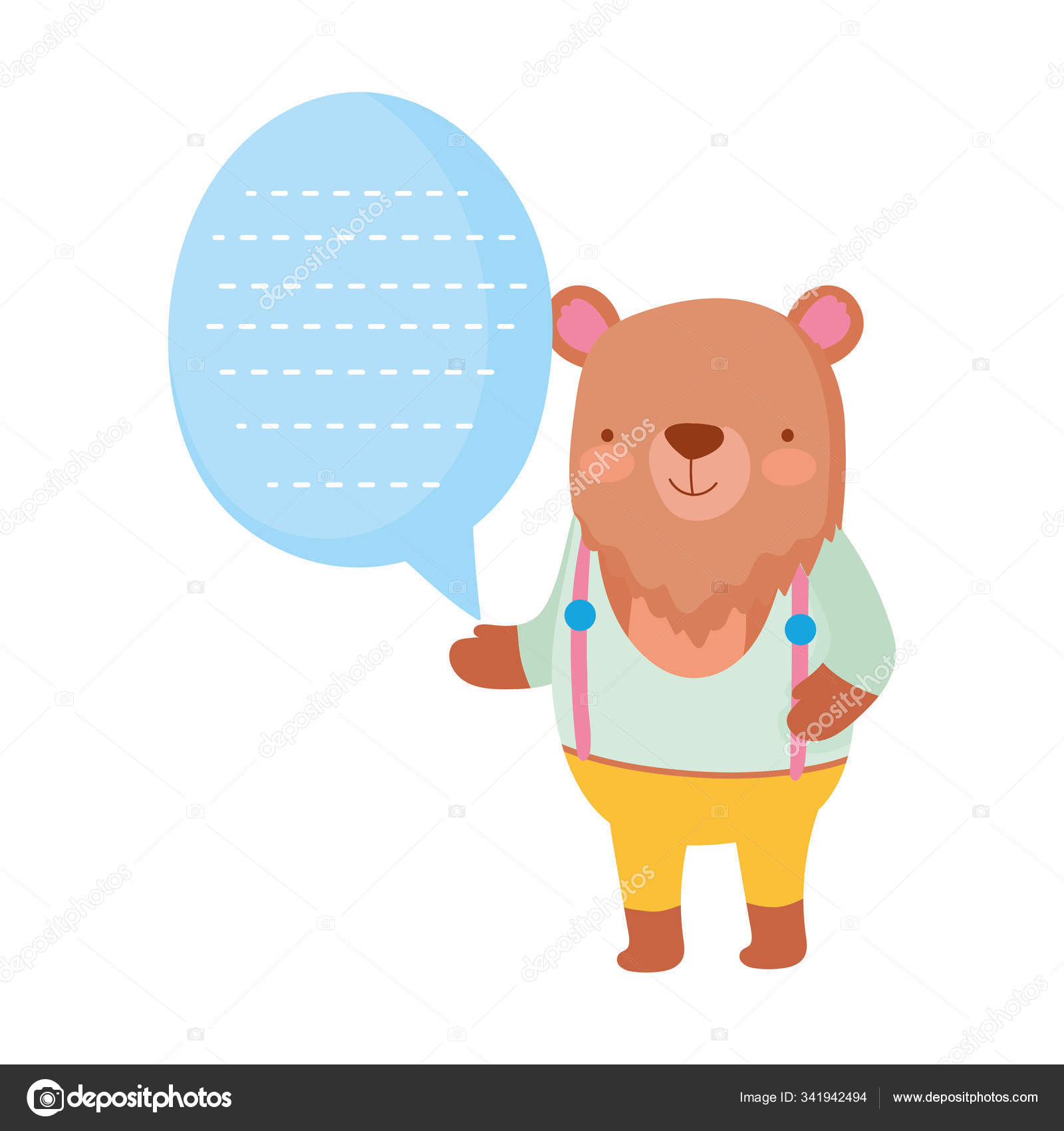 Lindo oso con ropa habla burbuja dibujos animados sobre fondo blanco vector, gráfico vectorial © stockgiu imagen #341942494 Lindo oso con ropa habla burbuja dibujos animados sobre fondo blanco vector, gráfico vectorial © stockgiu imagen #341942494