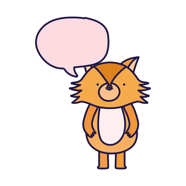 Cute fox mowa bańka kreskówka na białym tle — Wektor stockowy