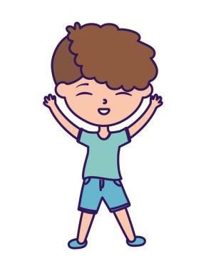 Mutlu çocuklar günü, tatlı çocuk elinde kutlama çizgi filmi karakteri.